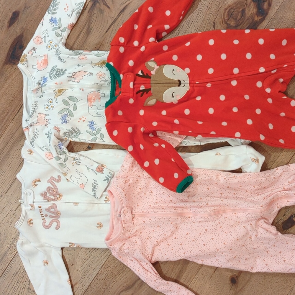 9 Month Carter's Footie PJs Girls